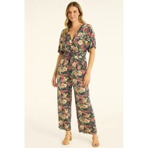 Bridge Sportswear Co Women’s Vintage Floral Short Sleeve Jumpsuit size Medium